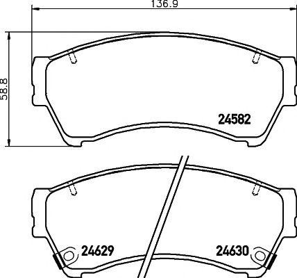 Колодки тормозные MAZDA 6 (GH) (08-) (1.8/2.0/2.5) передние (4шт.) TEXTAR 2458202 TEXTAR
