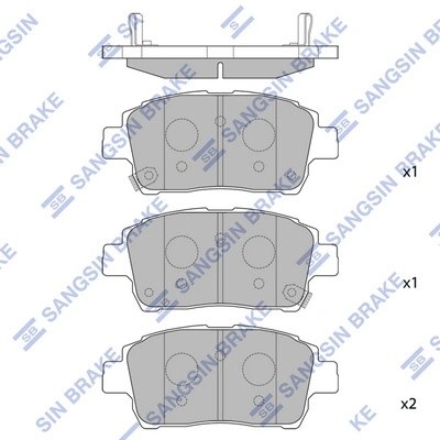 Колодки тормозные TOYOTA COROLLA/PRIUS/YARIS 1.0-1.6 99- передние SP1244 SP1244 SANGSIN