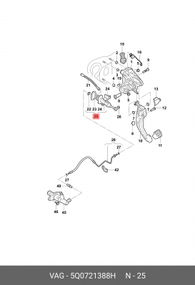 цилиндр сцепления главный!\ Audi A3/Q2, Seat Leon, VW Golf/Passat 12> 5Q0 721 388 H VAG