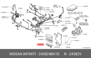 крышка блока предохранителей!\ Nissan 24382-4BA1D NISSAN