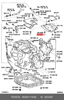 кольцо уплотнительное! корпуса авт. трансмиссии\ Toyota Tundra 4.0/4.6/5.7 05-22 90301-11030 TOYOTA