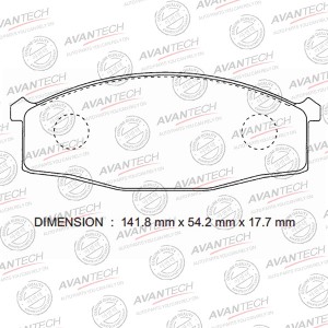 Колодки тормозные дисковые Avantech передние (противоскрипная пластина в компл.) AV727 AVANTECH