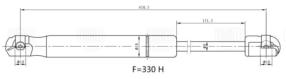 Упор газовый (амортизатор) SsangYong Kyron (05-) (капота) (GS 1701) GS1701 TRIALLI