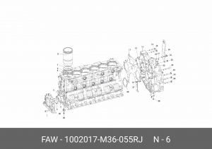 Уплотнительное кольцо гильзы DM2 1002017-M36-055RJ FAW