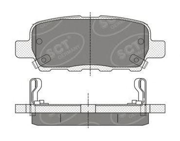 Колодки тормозные дисковые задние SP339 SCT
