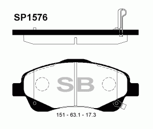 Колодки тормозные TOYOTA Avensis (03-) передние (4шт.) SANGSIN SP1576 SANGSIN