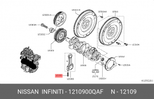 БОЛТ, ДВУХГРАННАЯ ГОЛОВКА, ННД-4ММ 12109-00QAF 1210900QAF NISSAN