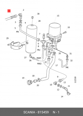 Шланг 815459 SCANIA