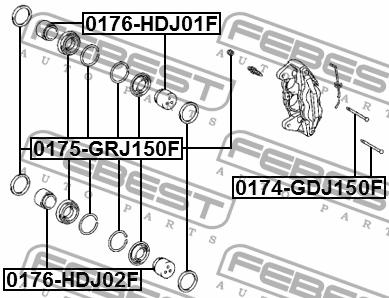 Поршень суппорта 0176-HDJ01F 0176-HDJ01F FEBEST