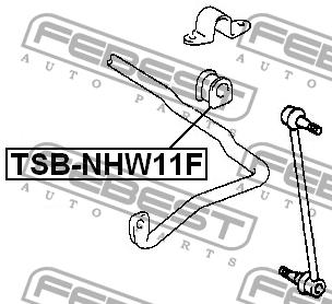 втулка стабилизатора переднего! d20\Toyota LITE/TOWNACE NOAH 96-07 TSB-NHW11F FEBEST