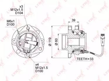 Ступица OPEL Astra H (04-) передняя с подшипником LYNX WH-1024 LYNXAUTO