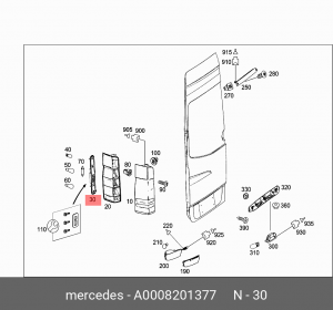ПЛАТА ЗАДНЕГО ФОНАРЯ MERCEDES A 000 820 13 77 MERCEDES BENZ