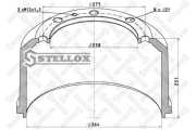 барабан тормозной !364x251x275x210 n8x21\MB 8500220SX STELLOX