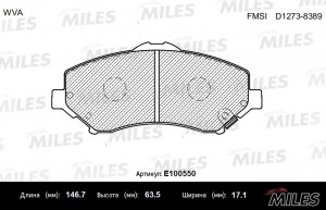 Колодки тормозные передние (Смесь Semi-Metallic) CHRYSLER VOYAGER/JEEP CHEROKEE/ E100550 MILES