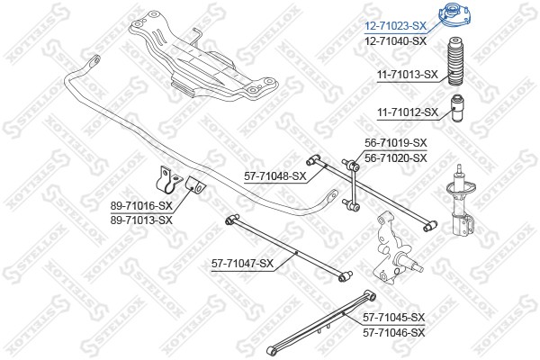 опора амортизатора заднего левого!\ Mazda 323 1.4-2.0/2.0D/TD 98> 12-71023-SX STELLOX