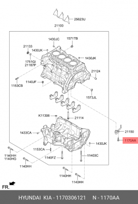 болт! M5\ Hyundai Accent 11>/Elantra 11>/Genesis 08> 1170306121 HYUNDAI