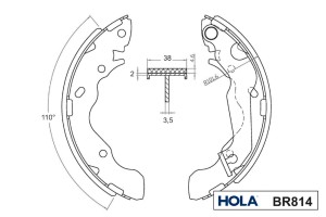 Колодки тормозные барабанные задние BR814 HOLA