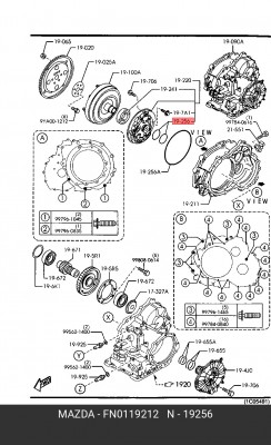 Кольцо уплотнительное MAZDA Demio крышки КПП OE FN01-19-212 MAZDA