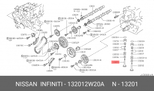 КЛАПАН ВПУСК/ VALVE-INTAKE 13201-2W20A 13201-2W20A NISSAN