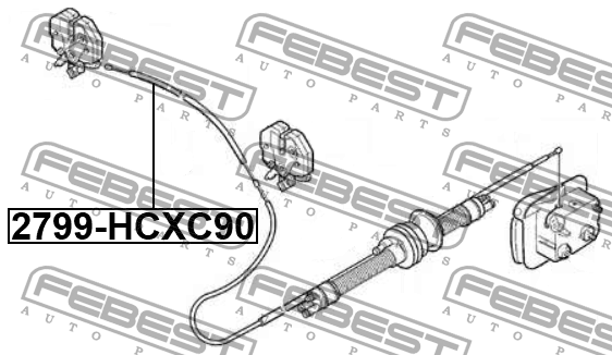 Тросик замка капота VOLVO XC90 2003- 2799-HCXC90 2799-HCXC90 FEBEST