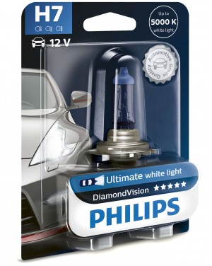 Лампа 12V H7 55W PX26d 5000K блистер (1шт.) Diamond Vision PHILIPS 12972DVB1 PHILIPS