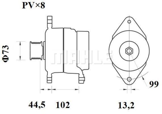 Генератор 28V/110A MG 815 MAHLE KNECHT