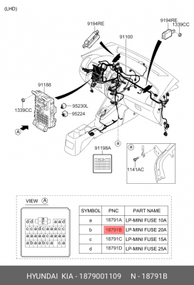 Предохранитель 15A KIA Rio 2 OE 1879001109 HYUNDAI KIA