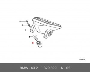 Патрон BMW 5 (E39) фонаря заднего OE 63 21 1 379 399 BMW