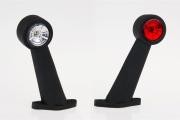 фонарь габаритный! рожок LED наклонный, L=195mm, красный/белый 12-36V с кабелем\ FT009ELED FRISTOM