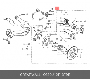 Гайка HAVAL F7,F7x стойки стабилизатора переднего OE Q330U12T13FDE GREAT WALL