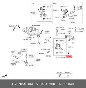 Втулка HYUNDAI HD65,72,78,County распорная ступицы передней OE 5184045200 HYUNDAI KIA
