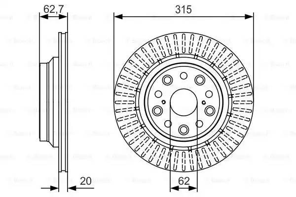 Диск тормозной LEXUS LS460 (06-08) задний (1шт.) BOSCH 0 986 479 T06 BOSCH