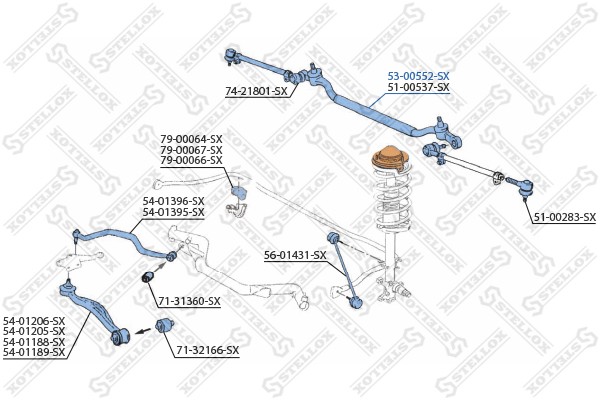 тяга рулевая центральная!\ BMW Е34 all 88-97 53-00552-SX STELLOX