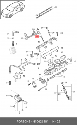 ВИНТ С ЦИЛЛИНДРИЧ ГОЛОВКОЙSCHRAUBE N10626801 N 106 268 01 VAG