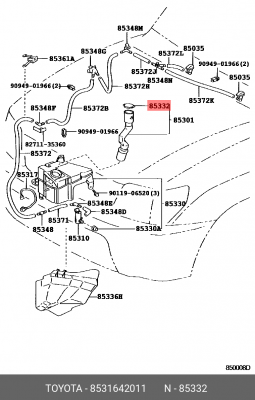 КРЫШКА БАЧКА ОМЫВАТЕЛЯ 85316-42011 85316-42011 TOYOTA