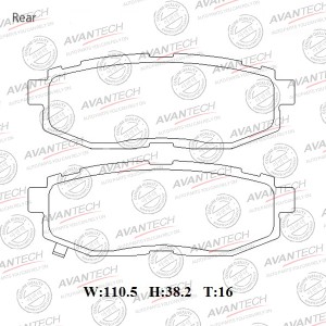 Колодки тормозные дисковые Avantech задние (противоскрипная пластина в компл.) AV0601 AVANTECH