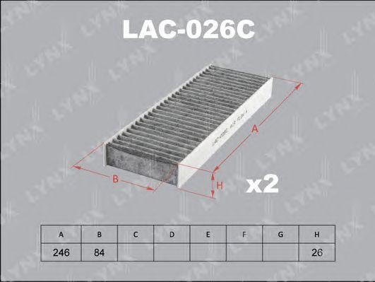 Фильтр салона угольный (комплект 2 шт.) LAC-026C LYNXAUTO
