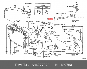Прокладка 16347-27020 16347-27020 TOYOTA