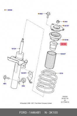 отбойник амортизатора переднего!\ Ford Focus II 08-11 1 446 481 FORD