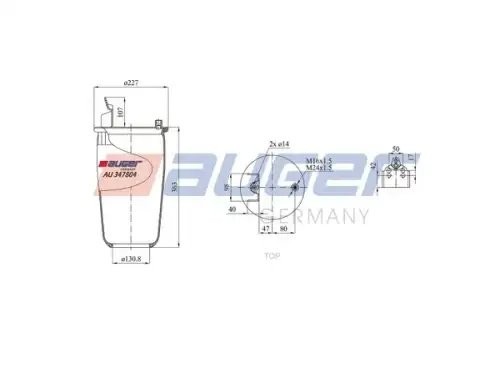 пневмоподушка без стакана!  Volvo FH AU 347804 AUGER