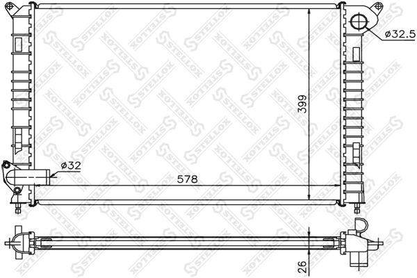 радиатор системы охлаждения!\ Mini Cooper/One 1.4/1.6i 01> 10-26785-SX STELLOX