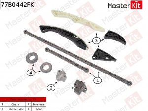 Комплект цепи ГРМ HYUNDAI KIA G4KE 77B0442FK 77B0442FK MASTER KIT