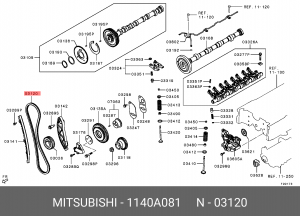 Цепь ГРМ MITSUBISHI L200 (16-) (4N15) OE 1140A081 MITSUBISHI