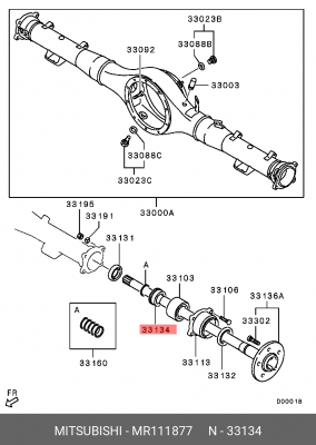 втулка запорная! задн.полуоси (с кольцом ABS)\ Mitsubishi L200 05>/Pajero/Monter MR111877 MITSUBISHI