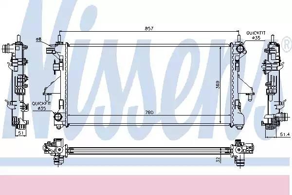 радиатор системы охлаждения! МКПП\ Fiat Ducato IV 2.3JTD 06> 63555A NISSENS