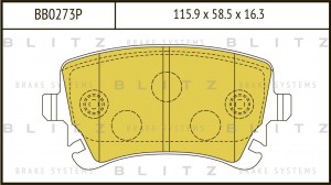 Колодки тормозные дисковые задние AUDI A4/S4Q/A6/RS6/A8 03-VW Phaeton 02- BB0273 BB0273P BLITZ