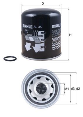 фильтр осушителя воздуха с маслоотделителем AL 35 MAHLE KNECHT