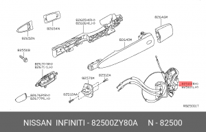 82500-ZY80A НАКЛАДКА КУЗОВА ПЛАСТИКОВАЯ 82500-ZY80A NISSAN