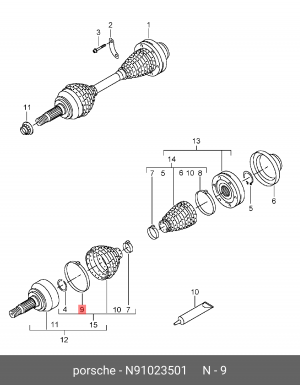 хомут зажимной!\ Audi, Seat, Skoda, VW N 910 235 01 VAG