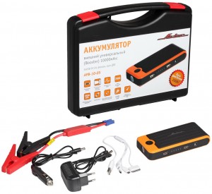 Аккумулятор пусковой "AIRLINE" Booster (10000мАч, 400А, 12.4V, пуск ДВС 2.0d, US APB-10-05 AIRLINE